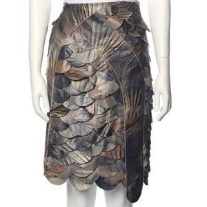 FENDI LEATHER MINISKIRT size 6 beyond stunning heirloom leather vintage luxury